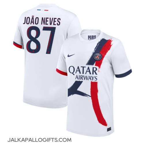 Paris Saint-Germain Joao Neves #87 Vieraspaita 2024-25 Lyhythihainen